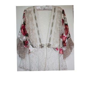 Vintage Spencer Alexis Kimono lace Floral Jacket s